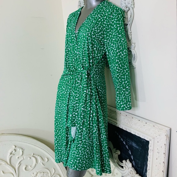 Mix Print Faux Wrap Dress - Picture 2 of 10